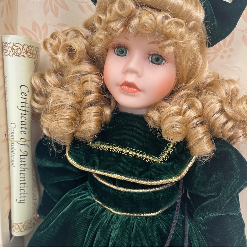Girl Doll Genuine Fine Bisque Porcelain Limited Edition Blonde Hand Painted